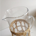 paper rattan wrapped glass jug set